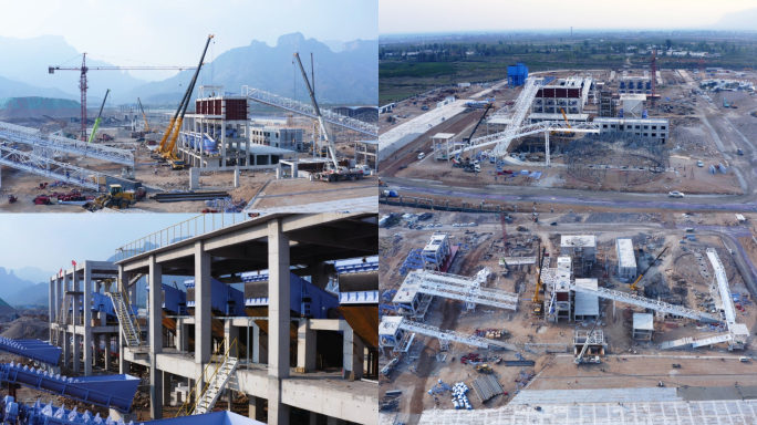 工地航拍城市建设工业建筑工地施工建筑工程