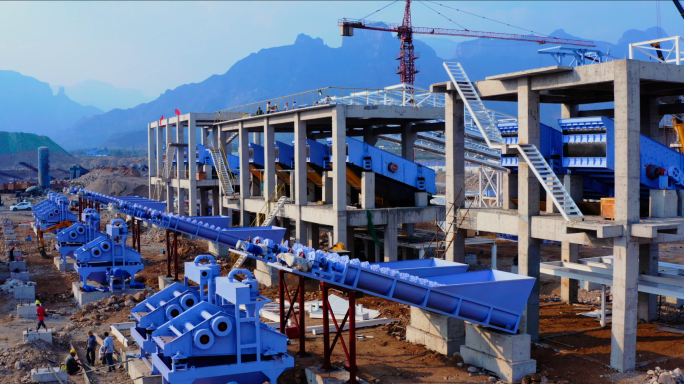 工地航拍城市建设工业建筑工地施工建筑工程