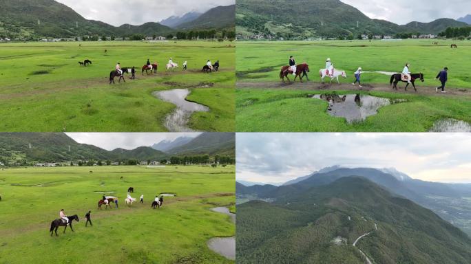 云南丽江骑马 云南丽江文海村