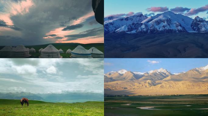 新疆自然风光航拍延时伊犁赛里木塔县