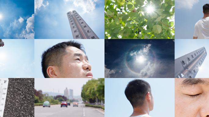 4K60P夏天炎热高温太阳地面温度计