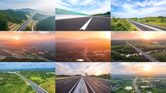 山区唯美高速公路延时航拍合集