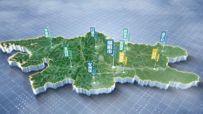 绵阳市地图区位标注分布地图