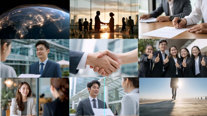 商务人士会议洽谈职场精英商务职场团队合作