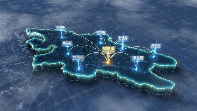 绵阳市地图辐射光线绵阳地图