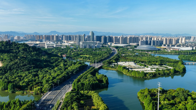绍兴镜湖新城航拍