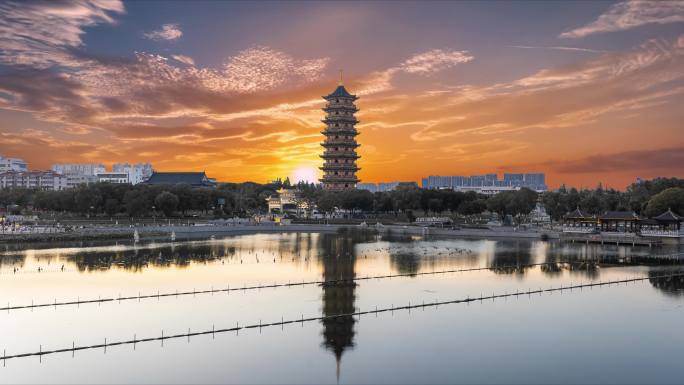葛仙湖大圣塔延时风光