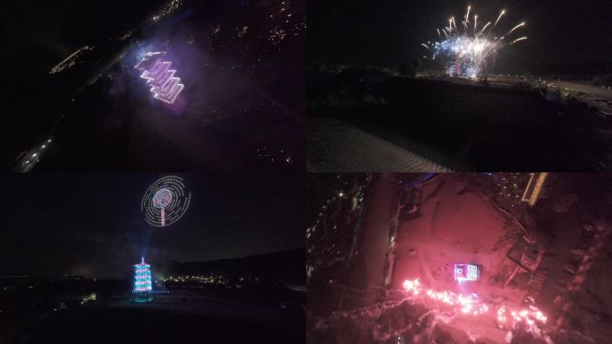 拈花湾烟花无人机秀穿越机