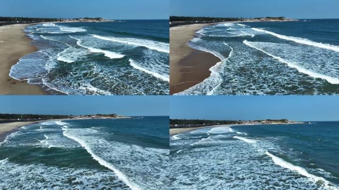 海岸线浪潮拍打