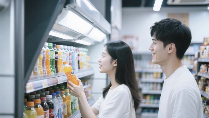 情侣超市购物甜蜜日常