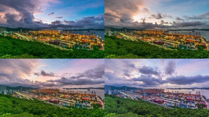 最新深圳盐田港日出4K延时