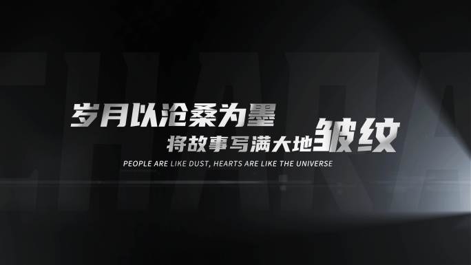 简洁黑白文字片头标题包装展示