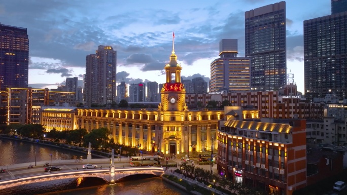 上海邮政博物馆日景夜景 蓝调时刻