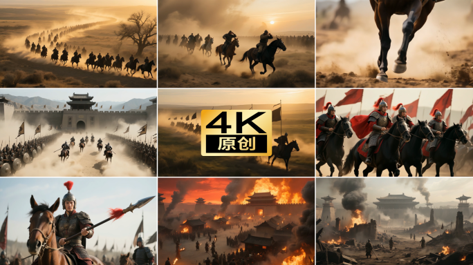 【4k】中国古代战场攻城战船火烧阿房宫