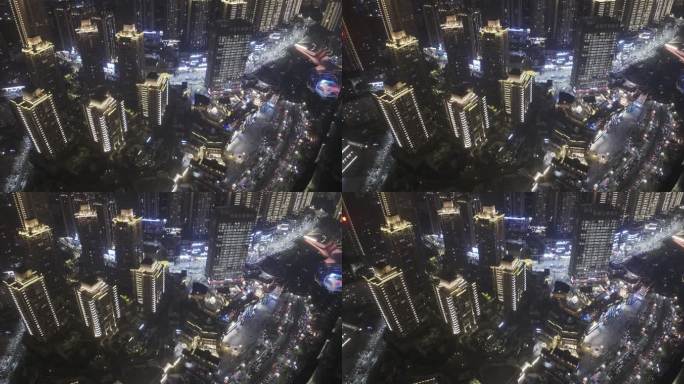 城市夜景航拍