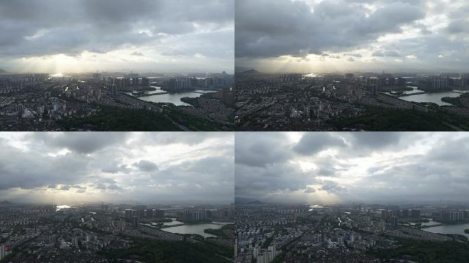 暴风雨来临前的城市上空乌云翻滚4