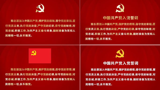 4K 简约大气入党宣誓誓词