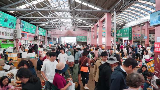 野生菌交易市场、洗菌子、水木花交易市场