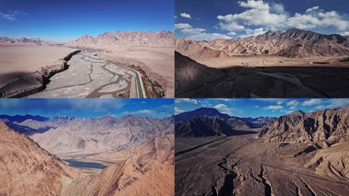 昆仑山大峡谷自然奇观航拍4k
