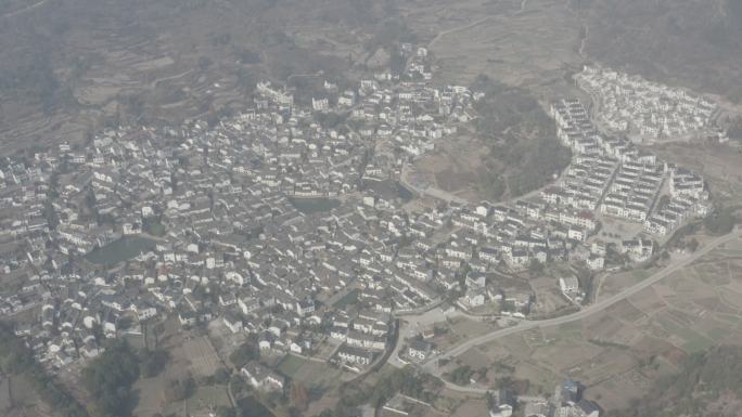 航拍村落全景 新叶村航拍