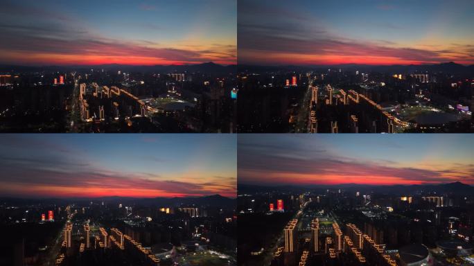 城市夜景绚丽晚霞