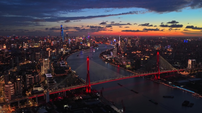 上海城市夜景航拍