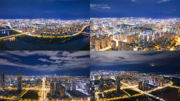 赣州夜景航拍延时