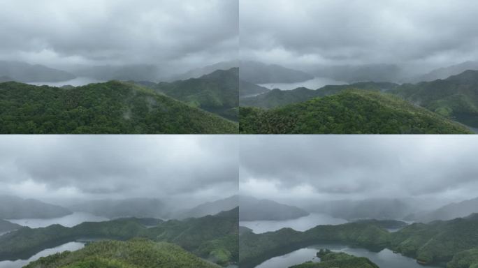 航拍黄山太平湖