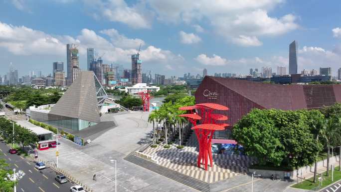 4K航拍深圳欢乐海岸 南山区商圈