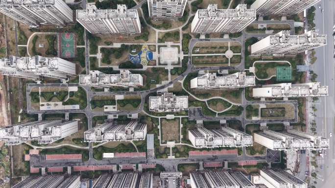 城市高密度住宅鸟瞰