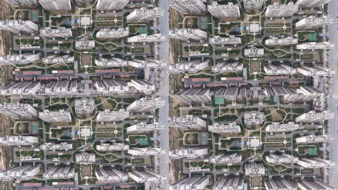 城市高密度住宅鸟瞰