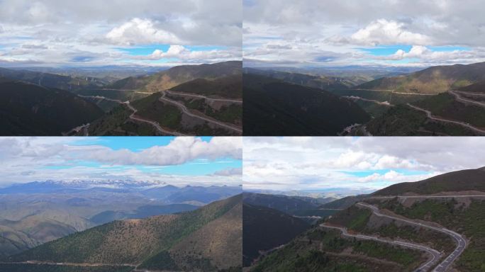 新都桥高尔寺山318国道航拍