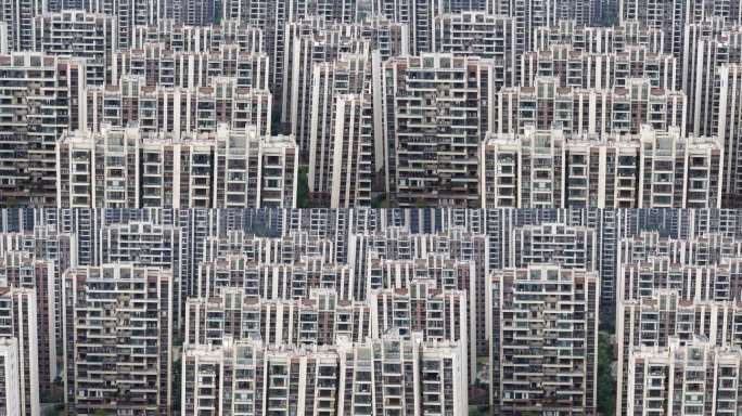 城市高密度住宅鸟瞰