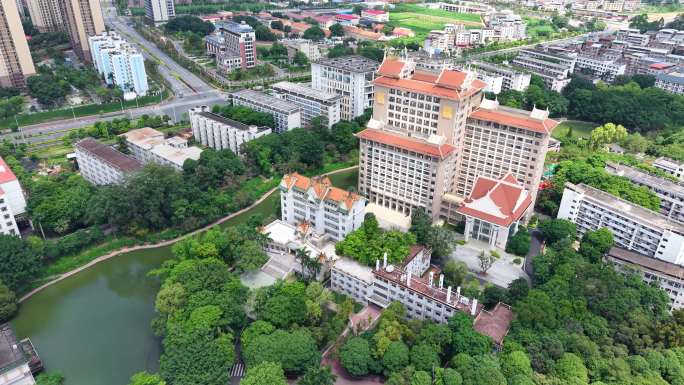广西民族大学相思湖校区航拍素材本科教育
