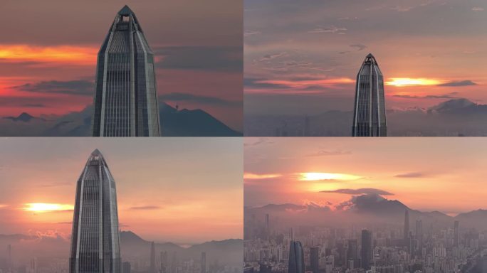深圳平安金融中心日出景观