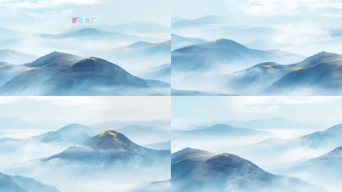国风意境云雾缭绕的山