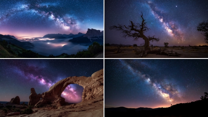 星空延时银河延时星河星轨星云星空穿梭夜空