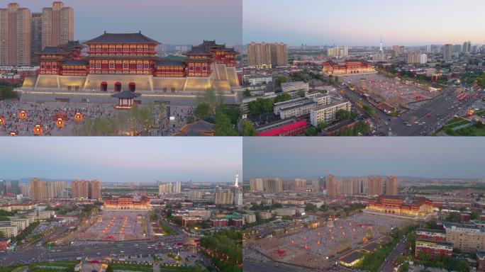 4k航拍河南洛阳应天门夜景
