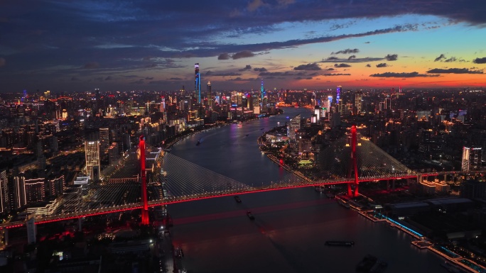上海城市夜景航拍