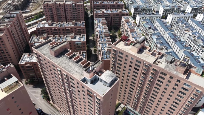 城市小区住宅楼房建筑航拍