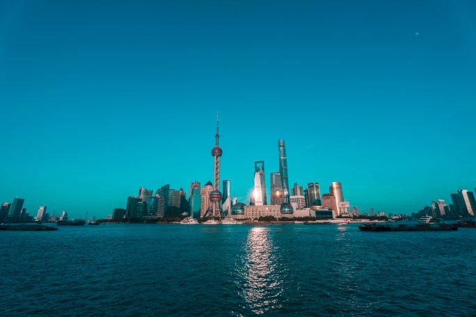 上海城市天际线夜景