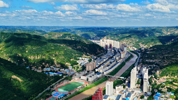 陕西延安市延长县航拍4k