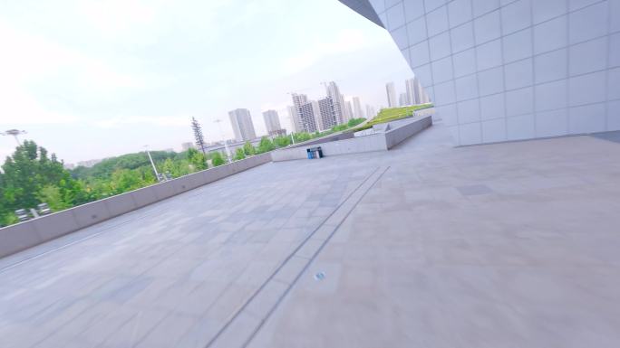 航拍郑州奥体中心穿越机地标建筑运动场体育
