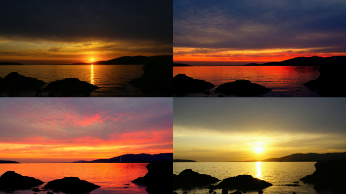 黄昏日落晚霞夕阳火烧云延时唯美风景