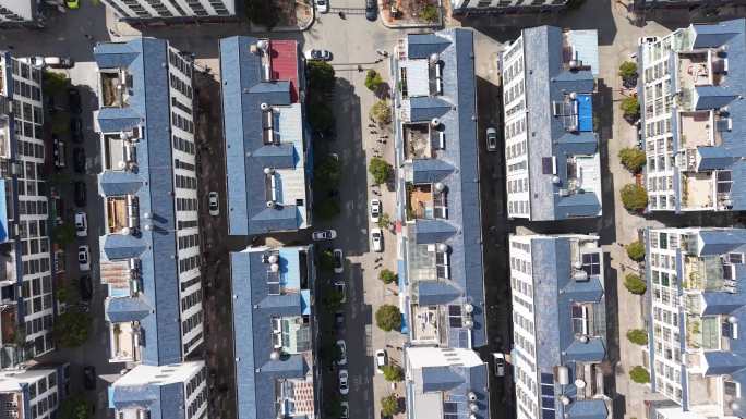 城市小区住宅楼房建筑航拍