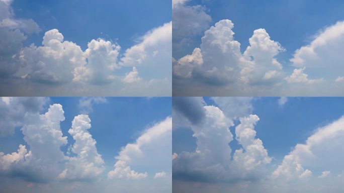 4K盛夏蓝天白云延时