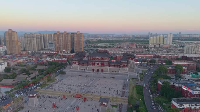 4k航拍河南洛阳应天门夜景