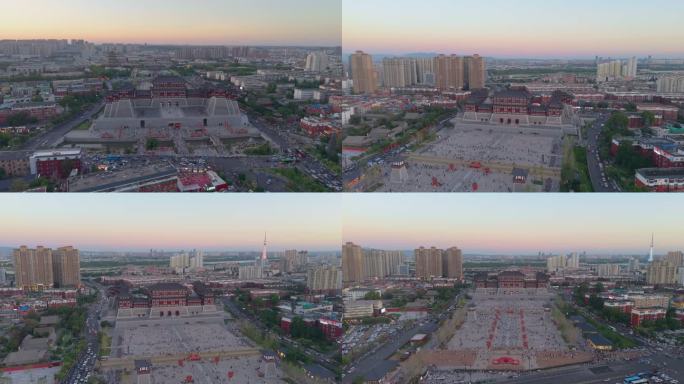 4k航拍河南洛阳应天门夜景