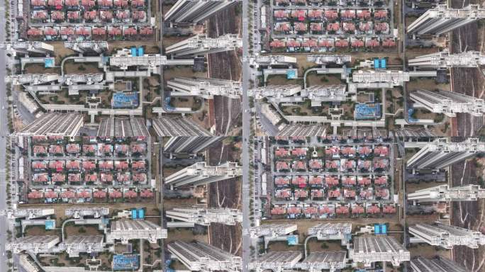 城市高密度住宅鸟瞰