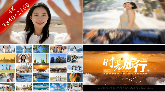 创意翻页旅游城市片头片尾